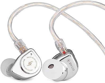 Linsoul SIMGOT EW200 Elite In-Ear Earphones – Cutting-Edge 10 mm SCP Dynamic Driver for Crystal-Clear Sound, Rugged All-Metal Design for Enduring Performance, Detachable 0.78 mm Silver-Plated OFC Cable for Superior Audio Clarity, Built-In Microphone for Effortless Communication – Perfect for Audiophiles and Musicians Seeking Unrivaled Comfort and Device Versatility