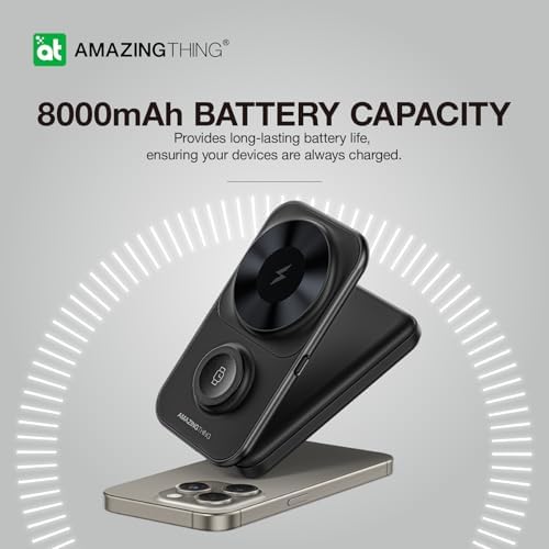 Revolutionary Foldable Magnetic Power Bank – 8000 m Ah Portable Charger with Dual Built-in USB-C Cables, Mag Safe Compatible for i Phone 12-16 Series, i Watch & Air Pods – Fast Charging Solution for Effortless Travel and Daily Use