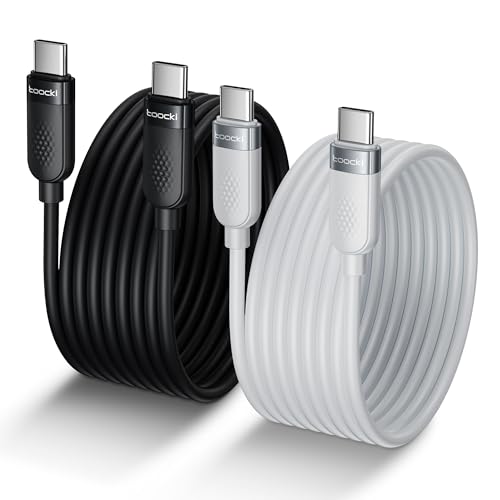 High-Speed 60 W USB C Cable Set [2-Pack, 10 ft] – Versatile Fast Charging Silicone Cord for i Phone 16, Samsung Galaxy S24, Mac Book Air, and More – Durable Design for Maximum Compatibility and Extended Reach (Black & White)