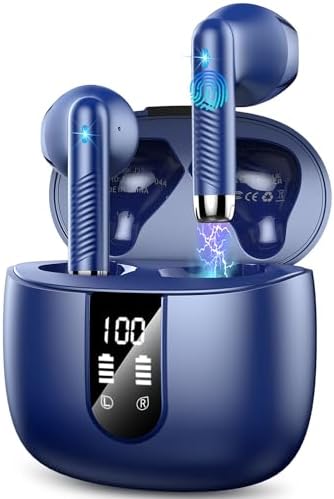 Ultimate Freedom: 2024 Bluetooth V5.4 Noise Cancelling Wireless Earbuds with IP7 Waterproofing, 40-Hour Battery Life, Dual LED Display, and Enhanced Call Clarity for Android/i OS – Chic Green Design for Active Lifestyle