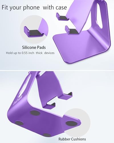 CreaDream Adjustable Cell Phone Stand, Phone Stand, Cradle, Dock, Holder, Aluminum Desktop Stand Compatible with Phone 13 12 Pro Max Charging, Accessories Desk, All Mobile Phones, Sierra Blue – Enhanced Compatibility and Speed