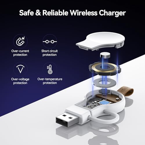 Portable Magnetic Wireless Charger for Apple Watch – Fast Charging i Watch Accessory for Ultra, Series 1-9, and SE – Travel-Friendly Cordless Design for Ultimate Convenience and Durability