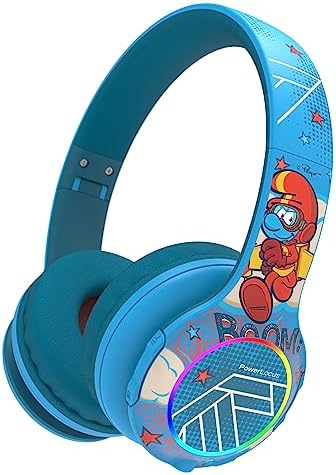 Vibrant Power Locus PLED Kids Bluetooth Headphones – Safe Volume Control (74/85/94 d B), Fun LED Lights, Hi-Fi Sound, Built-in Microphone & Multi-Connectivity for Travel, Learning & Play – Perfect Over-Ear Design for Children