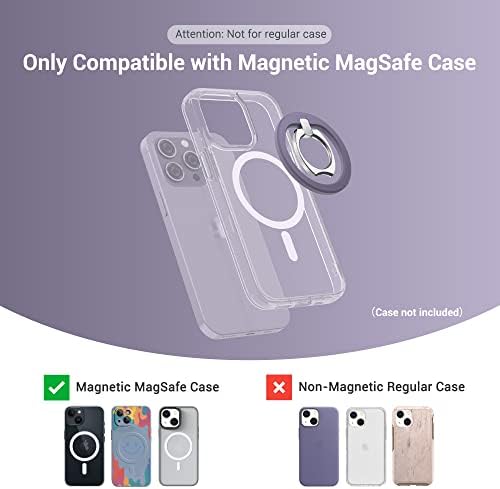 PROfezzion Ultra-Slim Magnetic Ring Holder for Mag Safe – Lightweight Zinc Alloy Phone Grip for i Phone 16/15/14/13/12 Pro Max Plus with Mag Safe Case – Effortless Attach and Detach, 360° Rotation & 130° Angle Flexibility – Ideal for On-the-Go Use and Mag Safe Car Mount Compatibility – No Residue, Strong 3.2 lb Grip