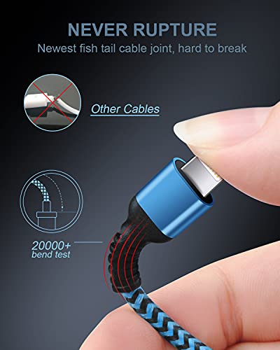 6 FT Samsung Fast Charging Cable (5 Pack) – Universal USB C to C Cord for i Phone 16 Series & Galaxy S25 Ultra – Durable Nylon Braided Design for Quick and Reliable Charging in Car and Home – Enhanced Compatibility with Pro, Max Models & More