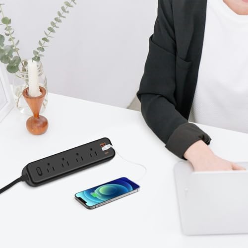 Cruise Ship Power Solutions: 30 W USB C Travel Power Strip with 5 Ft Flat Extension Cord, 4 Outlets & 3 USB Ports (2 USB-C) – Compact, Lightweight Design for Seamless Charging on Cruises and Beyond