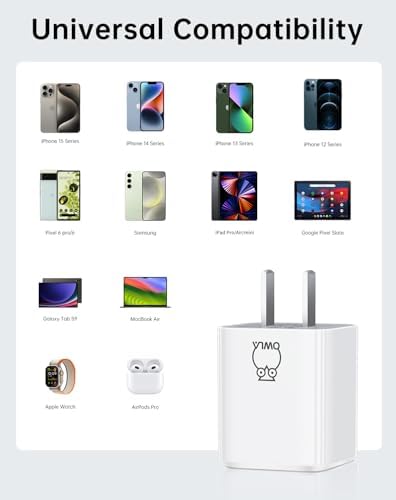 Advanced 35 W Dual-Port USB-C Fast Charger – Compact OWLA Ga N Power Adapter for i Phone 16/15/14/13, Galaxy S24/S23/Note 20, and Pixel 8 Pro – Smart PPS Technology for Superior Charging Efficiency and Device Flexibility
