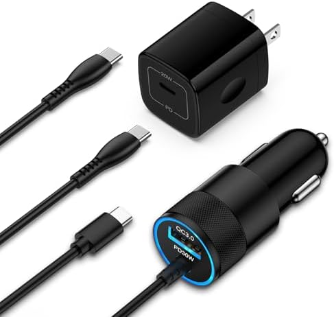Ultimate Fast Charge Dual Adapter for Samsung Galaxy A36, A26 5 G & S25 Edge – High-Speed USB-C Wall and Car Charger with Versatile 3 FT & 6 FT Cables for Unmatched Convenience and Compatibility