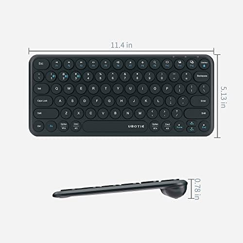 UBOTIE Wireless Colorful Slim Bluetooth Keyboard – Portable 78-Key Compact Design with Silent Scissor Switches and Elegant Round Keycaps for Tablets, Laptops, and Smartphones – Ultimate Typing Comfort and Style