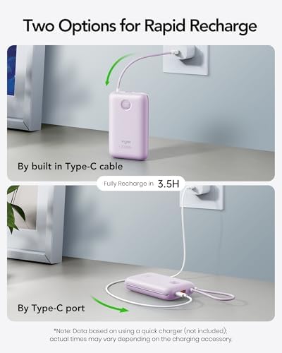 High-Capacity 20000 m Ah Portable Charger with Built-in Cables – 30 W Fast Charging Power Bank Featuring LED Display for i Phone, Samsung, i Pad & Android Devices – Ideal Travel Companion for On-the-Go Charging Solutions