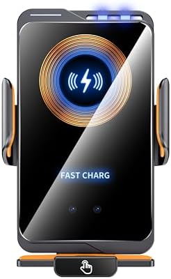Wireless Car Charger & Phone Mount – 15W Auto-Clamping Air Vent Holder for iPhone 16/15/14, Samsung Galaxy S24/S23/S22, etc，66W High Power with Magnetic Suction Adapter(2025 Model, Black) – Enhanced Compatibility and Speed