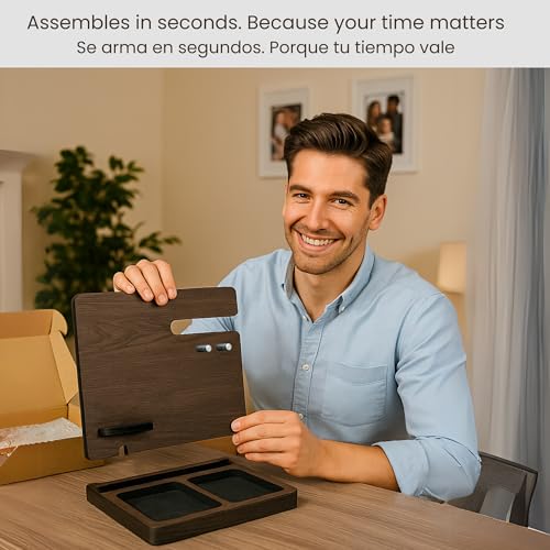 Namore Premium Wood Desk and Nightstand Organizer – Multifunctional Charging Station for Phones & Essentials – A Stylish Solution for Enhanced Workspace Efficiency – Perfect Gift for Men, Dads, & Professionals – Elegant Design with Universal Device Compatibility