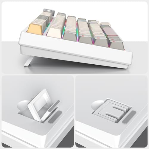 Transform Your Gaming Setup with the 75% Monster B Wired Mechanical Keyboard – 82 Keys, Gasket Mount Design, Hot-Swappable White Switches, RGB Lighting, Programmable Features for Mac/Windows – Unmatched Speed and Comfort for Gamers and Professionals