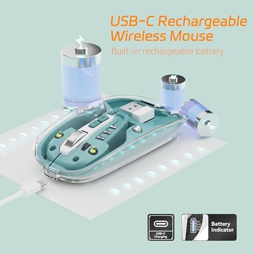 Experience Unmatched Versatility with the Uiosmuph Tri-Mode Bluetooth Mouse – Wireless, USB-C Rechargeable, and Quiet Click Design for Seamless Multi-Device Connectivity – Stylish Transparent Cover and Battery Level Indicator – Perfect for Laptops, Macs, and i Pads – Sleek Yellow Finish for Enhanced Productivity