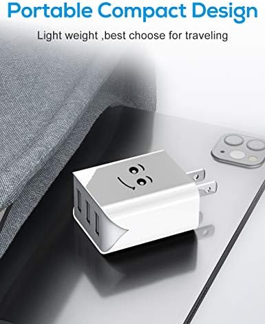 Triple-Output USB Wall Charger Block – 3.1 A Fast Charging 3-Port Adapter for i Phone & Android Devices – UL Certified Compact Power Cube for Home, Office, and Travel – Enhanced Compatibility with i Phone 11/Xs/XS Max/XR/X/8/7/6/Plus, i Pad Air/Mini, Galaxy S10/9/8/7, Note 9/8, Nexus – Reliable and Efficient Charging Solution