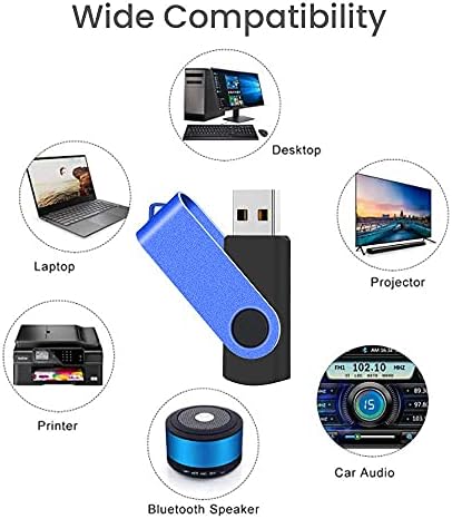ABLAZE 20-Pack Portable 2 GB USB Flash Drives with Lanyards – Reliable USB 2.0 Thumb Drives for Effortless Data Storage and Transfer – Ideal for Students, Professionals, and Promotional Use – Compact Swivel Design for Enhanced Portability and Compatibility