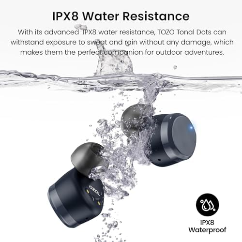 TOZO T12 Advanced Wireless Earbuds – Bluetooth 5.3 Noise Cancelling Headphones with ENC Mic, Unmatched 55-Hour Playtime, App-Customizable EQ, IPX8 Waterproof Protection, LED Display for Optimal Sound Experience – Perfect for Music Lovers and Active Lifestyles