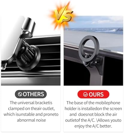 Custom Toyota Land Cruiser LC250 2024/2025 Phone Holder – 360° Rotatable Mag Safe-Compatible Cell Phone Mount for 8/12.3-Inch Screens – Secure Clip Design for Safe Driving and Optimal Navigation