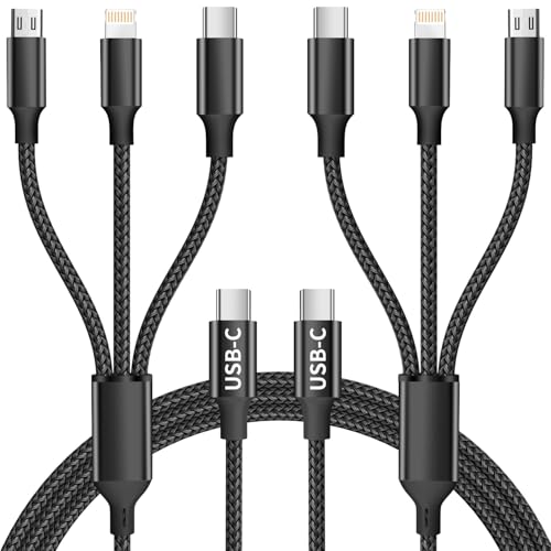 100W USB C Multi Charging Cable,3 in 1 USB C Cable Fast Charging with E-Mark Chip,Universal Charging Cable with Type-C, Micro USB,IP Port for iPhone16/15/Cell Phones and More – Enhanced Compatibility and Speed