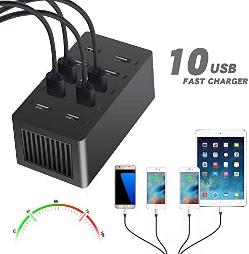 Ultimate 100 W 24-Port USB Fast Charging Station – High-Efficiency Multi-Device Charger for Smartphones and Tablets, Ideal for Home and Travel Use – Compact Design with Advanced Safety Features and Enhanced Cord Management for Organized Charging Solutions