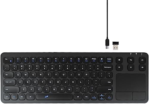 Vilros 2.4 G Wireless & Wired Touch Keyboard with Integrated Touchpad – Ultimate Compatibility for Raspberry Pi and Beyond, Effortless Navigation and Ergonomic Comfort for Work and Play