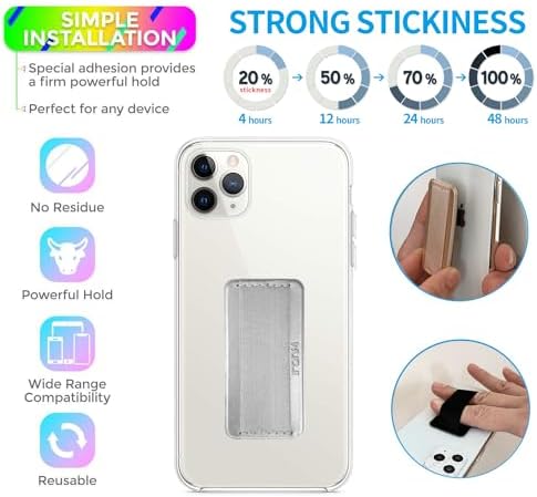 Universal Ergonomic Phone Grip Holder for One-Handed Control – Wireless Charging Compatible Finger Strap – 3-Pack of Durable Smartphone Accessories in Stylish Black – Perfect for Active Lifestyles & Effortless Multitasking