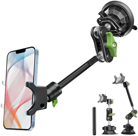 HEMMOTOP Heavy-Duty Suction Cup Car Phone Mount – 12-Inch Metal Holder with 360° Rotation for All Smartphones – Ultimate Windshield Accessory for Safe Navigation and Hands-Free Convenience in Cars and Trucks HEMMOTOP Heavy-Duty Suction Cup Car Phone Mount – 12-Inch Metal Holder with 360° Rotation for All Smartphones – Ultimate Windshield Accessory for Safe Navigation and Hands-Free Convenience in Cars and Trucks