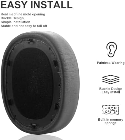 Upgrade Your JBL Everest Elite 750 NC Headphones with Luxurious Memory Foam Ear Pads – Soft Protein Leather Noise Isolation Cushions for Enhanced Comfort and Immersive Sound Quality – Durable Over-Ear Replacement Earpads in Sleek Black
