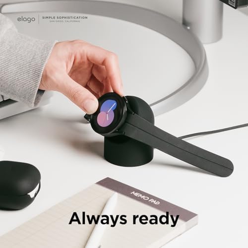 elago GW2 Smartwatch Charging Stand for Samsung Galaxy Watch 8/8 Classic, 7/Ultra, 6/6 Classic, 5/5 Pro – Stylish Desk Organizer with Enhanced Charging Speed (Cable Not Included) – Sleek White Design for Efficient Power Solution and Easy Accessibility
