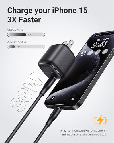 VOLTME 30 W Ga N USB-C Fast Charger – Ultra-Slim, Travel-Friendly Wall Adapter for i Phone 15/14/13/12/11 Pro Max & Galaxy S24/S23/S22/S21 – Compact Power Solution for i Pad Pro & Pixel Devices with Foldable Design for On-the-Go Charging Efficiency