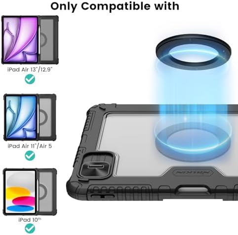 Nillkin Magnetic Wall Holder Stand for i Pad – Dual-Purpose Protective Case & Secure Mount for i Pad Pro 11, Air 5/4/3, & Pro 12.9 – Effortless Installation, Sleek Design & Enhanced Stability for Home and Office Use – 2 Piece Set for Versatile Display Solutions