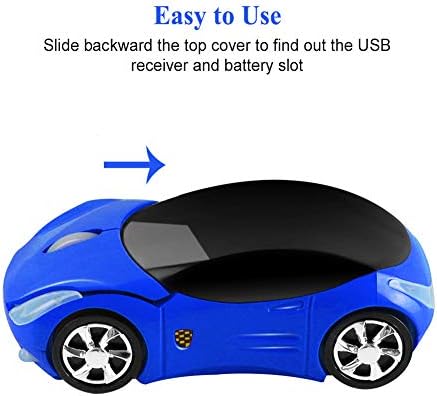 Sporty Pink Wireless Car-Shaped Optical Mouse – Portable 1600 DPI Mini Wireless Mice with USB Receiver for Laptop & Desktop – Ergonomic Design for Travel & Home Use – Unique Gift Idea for Tech Lovers