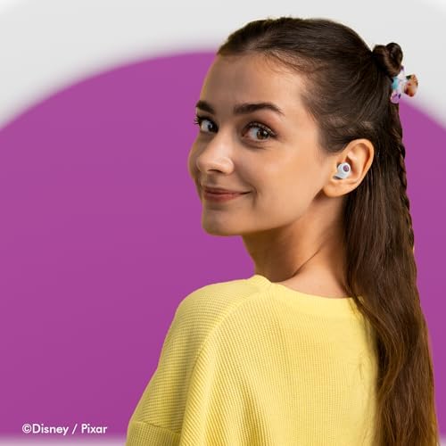 Disney/Pixar Inside Out 2 Joy-Inspired Bluetooth Earbuds – Premium Audio Quality with Integrated Mic for Easy Hands-Free Calling – 30-Hour Playtime with Stylish Charging Case – Perfect Gift for Inside Out Fans of All Ages – Lightweight, Durable Design for Kids and Adults