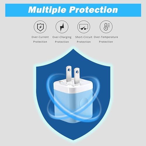 Fast Charging Dual Port USB Wall Charger 4-Pack – 2.1 A Power Adapter for i Phone 14, Samsung, Android Devices – Compact & Reliable Charging Block for Home and Travel – Enhanced Compatibility for Busy Lifestyles