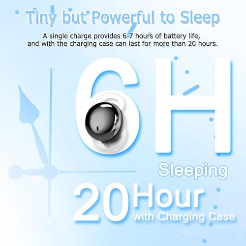 Rehoria Side Sleeper Ultra-Comfort Wireless Earbuds – Discreet Mini Bluetooth 5.3 Headphones for Optimal Sleep and Meditation – Fast Charging Case with Silent Operation for Uninterrupted Relaxation (Purple) – Perfect for Side Sleepers Seeking Peaceful Nights