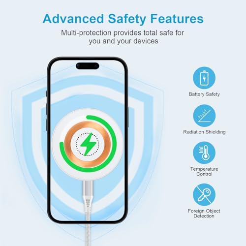 SIXSIM 15 W Magnetic Wireless Charging Pad with 20 W PD3.0 Adapter – Fast & Reliable Charger for Galaxy S25 Series, i Phone 16/15 Pro Max, and Google Pixel 9/8 Pro – Compact & Portable Design for Effortless Charging Anywhere, Supports Through-Case Charging Up to 5 mm – Enhanced Safety Features with Fire-Resistant ABS Material – Ideal for On-the-Go Charging Solutions – Includes 3 ft USB-C to USB-C Cable for Instant Power Connectivity – Elevate Your Charging Experience with Superior Magnetic Attraction and Versatile Compatibility for All Wireless-Charging-Enabled Devices – Perfect for Home, Office, or Travel Use – 24/7 Customer Support for a Hassle-Free Purchase Experience
