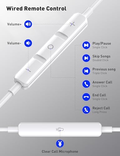 i Mangoo Magnetic Hi Fi Stereo Bass Wired Earbuds with MFi Certification – Premium Lightning Earphones for i Phone 14, 13 Pro Max, 12 Mini & More – Enhanced Audio Experience with Built-in Microphone & Volume Control – Stylish Purple Design for Everyday Comfort and Portability