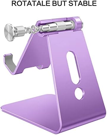 OMOTON Adjustable Cell Phone Stand, C2 Aluminum Desktop Phone Holder Dock Compatible with iPhone 15 14 13 Xs XR 8 Plus 7 6, Samsung Galaxy, Google Pixel, Android Phones – Enhanced Compatibility and Speed