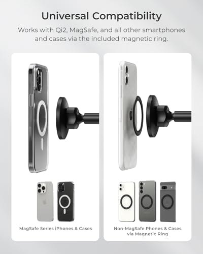 i Ottie i Tap 3 Magnetic Dashboard Smartphone Holder – Universal Car Mount for i Phone & Android with Mag Safe Support, Effortless One-Hand Operation, Quick Adhesive Setup for Secure and Safe Driving