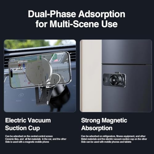 Revolutionary Magnetic Car Phone Holder – Adjustable Vacuum Suction Mount for i Phone 12-16 – Enhanced Stability on Smooth Surfaces – Foldable Design for Optimal Viewing – Hands-Free Navigation & Communication Solution – Durable Lightweight Construction for Everyday Use – Effortless Attachment with Electric Magnetic Technology – Perfect for Mirror, Glass, and Screen Surfaces – Elevate Your Driving Safety with This Essential Accessory