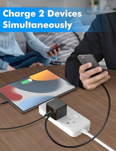 Portable USB C Retractable Charger – 35 W Ga N Fast Charging Adapter with Type C Cable for i Phone 16/15 Pro Max, i Pad, Galaxy, and Pixel – Compact Foldable Wall Charger for Effortless Travel and Enhanced Device Compatibility