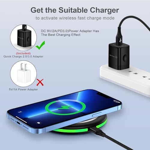 Fast Wireless Charger Pad for Samsung Galaxy S25/S24/S23/Z Fold 7 & Google Pixel 9 – 15 W Multi-Compatible Charging Station with Smart Chip & Power Adapter – Ultra-Slim & Travel-Friendly Design for Efficient Power Delivery and Safety