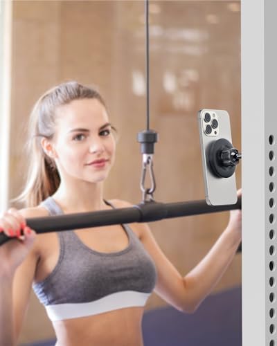 APPS2 Adjustable Magnetic Phone Holder – Dual Mount with Durable Alloy Base for Gym and Automotive Use – Perfect for Mag Safe i Phone 12-16 Series – Secure, Hands-Free Navigation and Workout Companion with Optimal Viewing Angles