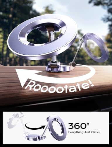LISEN Mag Safe Ultra Magnetic Car Phone Mount – Elegant Cold Brew Purple Dashboard Holder for i Phone 16 Series – Reliable Hands-Free Driving Accessory with 360-Degree Rotation – Effortless Installation for Enhanced Safety and Style – Ideal Gift for i Phone Aficionados – Secure Magnetic Grip for All Road Conditions