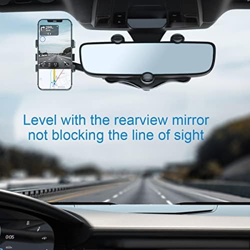 Revolutionary 360° Rotatable & Retractable Car Phone Holder – Adjustable Multifunctional Rearview Mirror Mount for All Mobile Devices with Secure Four-Clamp Design for Enhanced Safety and Convenience