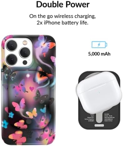Stylish Hot Pink Leopard VELVET CAVIAR Magnetic Power Bank – Mag Safe Compatible Slim Charger for i Phone 12, 13, 14, 15 – Fast 5000 m Ah Portable Battery Pack with USB-C for Effortless Charging on the Go