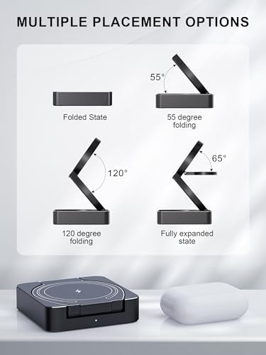 Ultimate 3 in 1 Wireless Charging Station – Qi2-Certified Foldable Charger for i Phone 15/14/13/12, Apple Watch & Air Pods – Fast, Portable Power Hub with Safety Features for On-the-Go Users