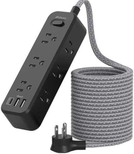 10 ft Power Strip with Surge Protection – 9 Outlets and 3 USB Ports for Fast Charging – Versatile Extension Cord for Home, Office, and Dorm Room – Safe and Efficient Multi-Device Management – Durable and Compact Design for Everyday Use