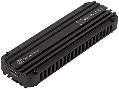 Silverstone MS12 Aluminum NVMe M.2 SSD Enclosure – 20 Gbps USB 3.2 Gen 2 x2 for Ultra-Fast Data Transfer, Sleek and Durable Design for Portable Storage Solutions, Perfect for Gamers and Professionals