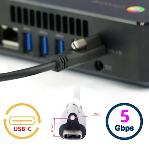 High-Speed 8 M USB 3.0 to USB C Locking Connector Data Cable for Industrial Cameras – Enhanced Signal Integrity with Repeater Chipset for Reliable Connectivity and Optimal Performance
